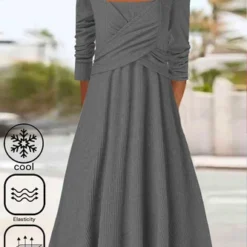 Casual Cotton Square Neck Dress