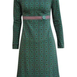 Green Cotton-Blend Casual Knitting Dress