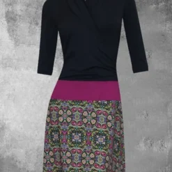 Cotton-Blend Casual Printed Knitting Dress