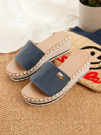 Resort Hemp Rope Sole Wedge Sandals - Image 8