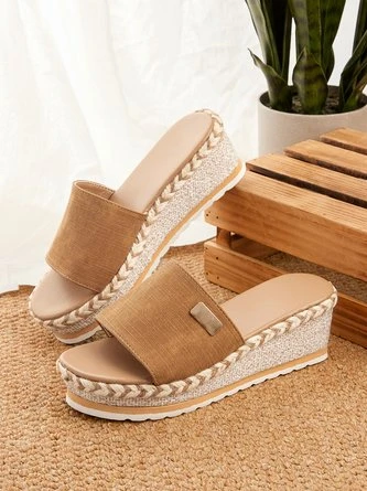 Resort Hemp Rope Sole Wedge Sandals - Image 11