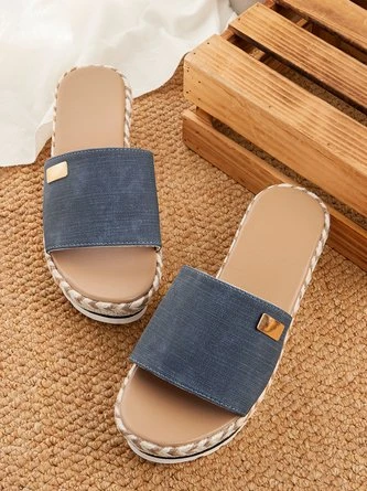 Resort Hemp Rope Sole Wedge Sandals - Image 9