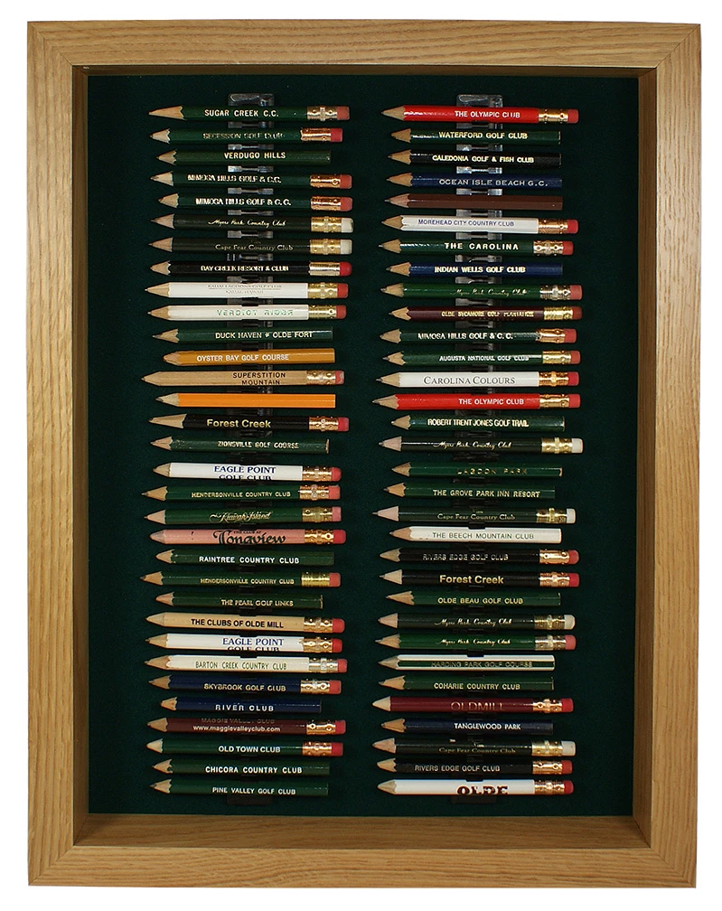 64 Golf Pencil Display Case - Oak