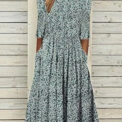 Vacation Jersey Loose Crew Neck Dress With No