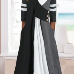 Jersey Loose Color Block Dress