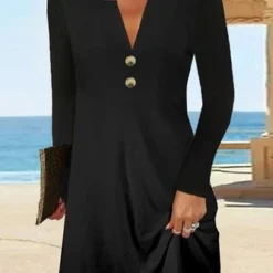 Plus Size Plain Jersey Casual Loose Dress