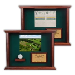 Ball & Photo/Scorecard Shadow Box - Cherry