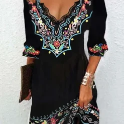 Lace Cold Shoulder Casual Dress