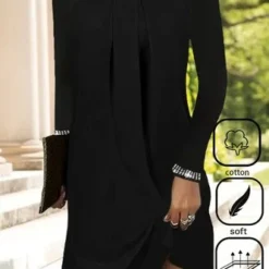 Plain Casual Cotton Dress