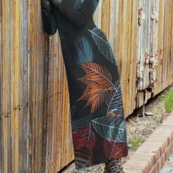 Leaves Printed Knitting Dress