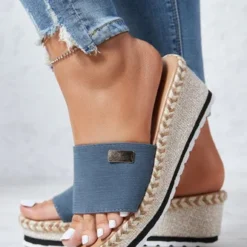 Resort Hemp Rope Sole Wedge Sandals