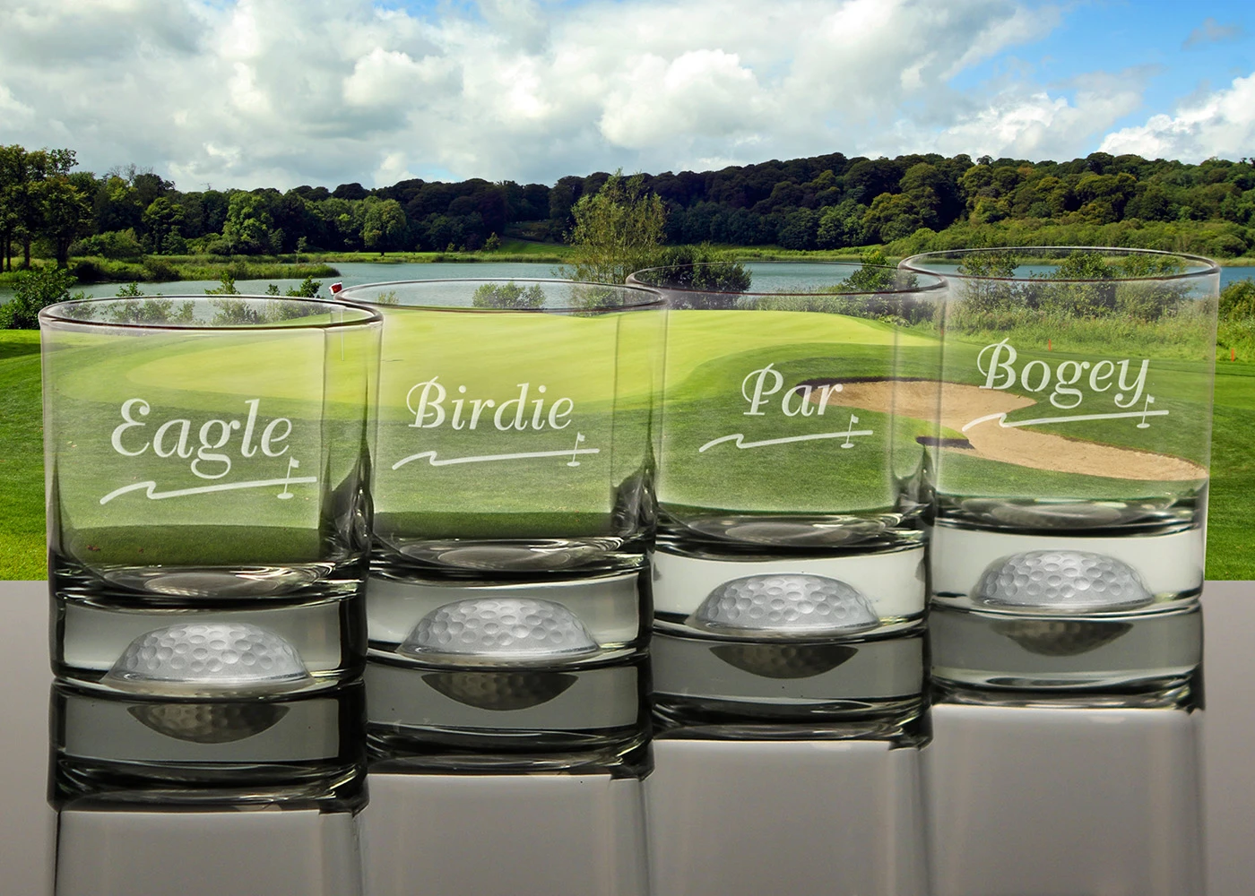 Fore Double Old Fashioned Golf Score Glasses - Image 2