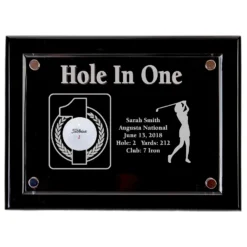 Hole-In-One Female 9x12 Floating Acrylic Plaque - Black