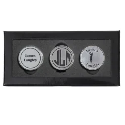 Personalized Golf Ball Marker Set - Pewter