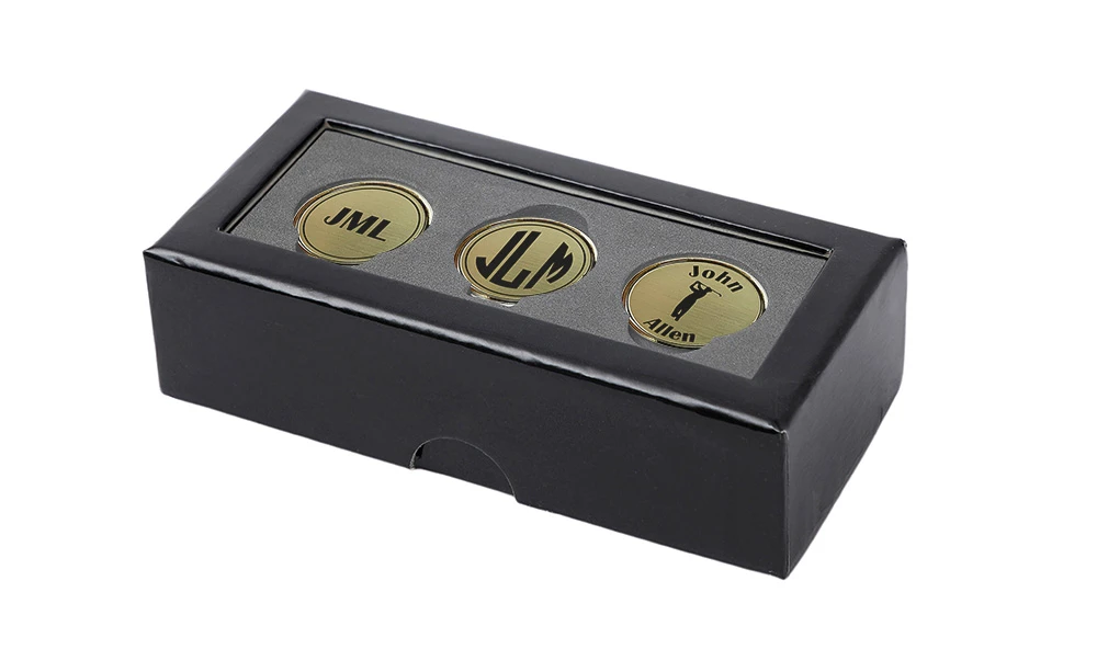 Personalized Golf Ball Marker Set - Brass - Image 3