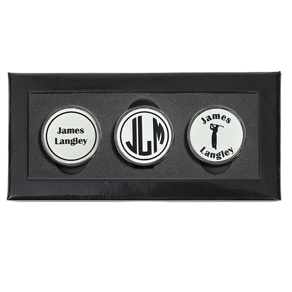 Personalized Golf Ball Marker Set - White