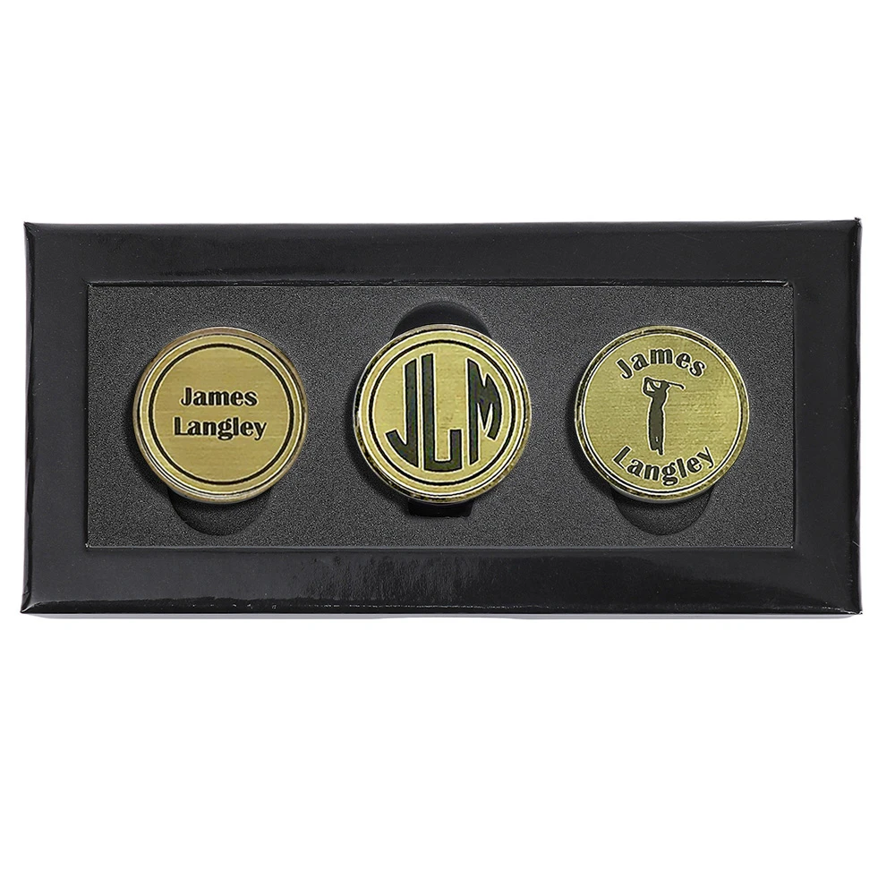 Personalized Golf Ball Marker Set - Brass