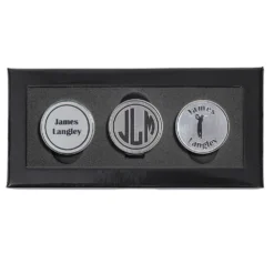 Personalized Hat Clip Golf Ball Marker Set - Pewter
