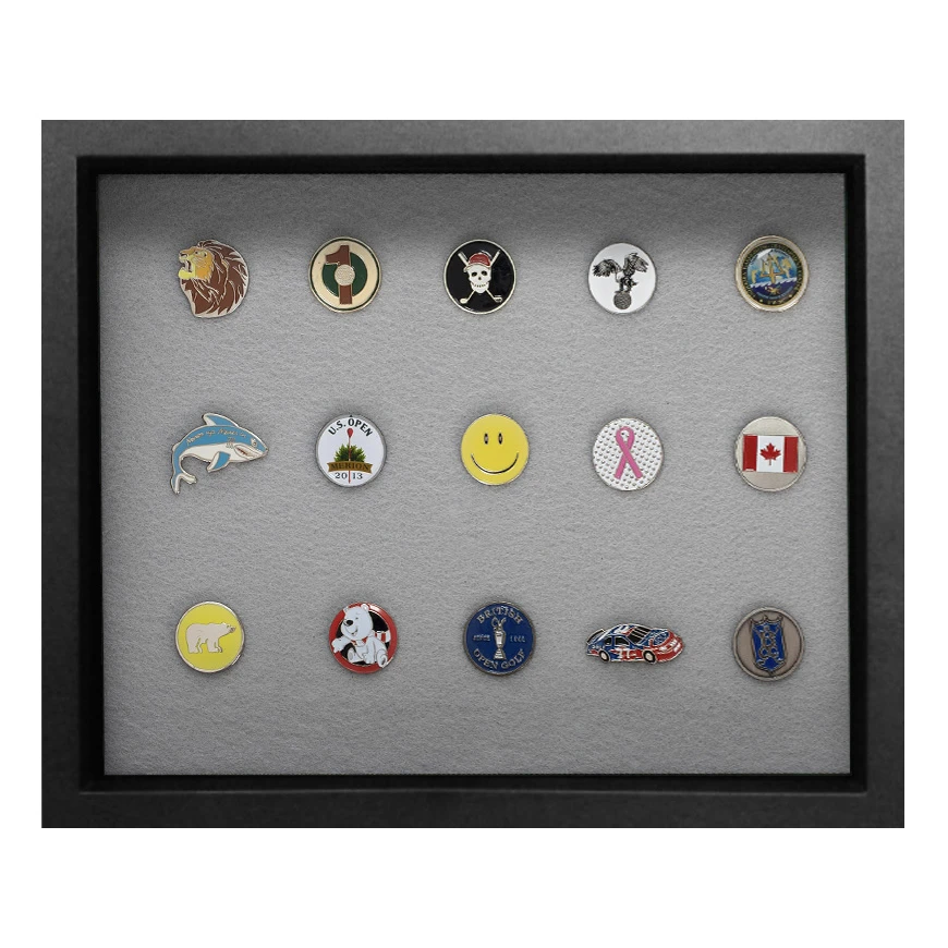 Shadow Box Ball Marker Display - Black/Gray