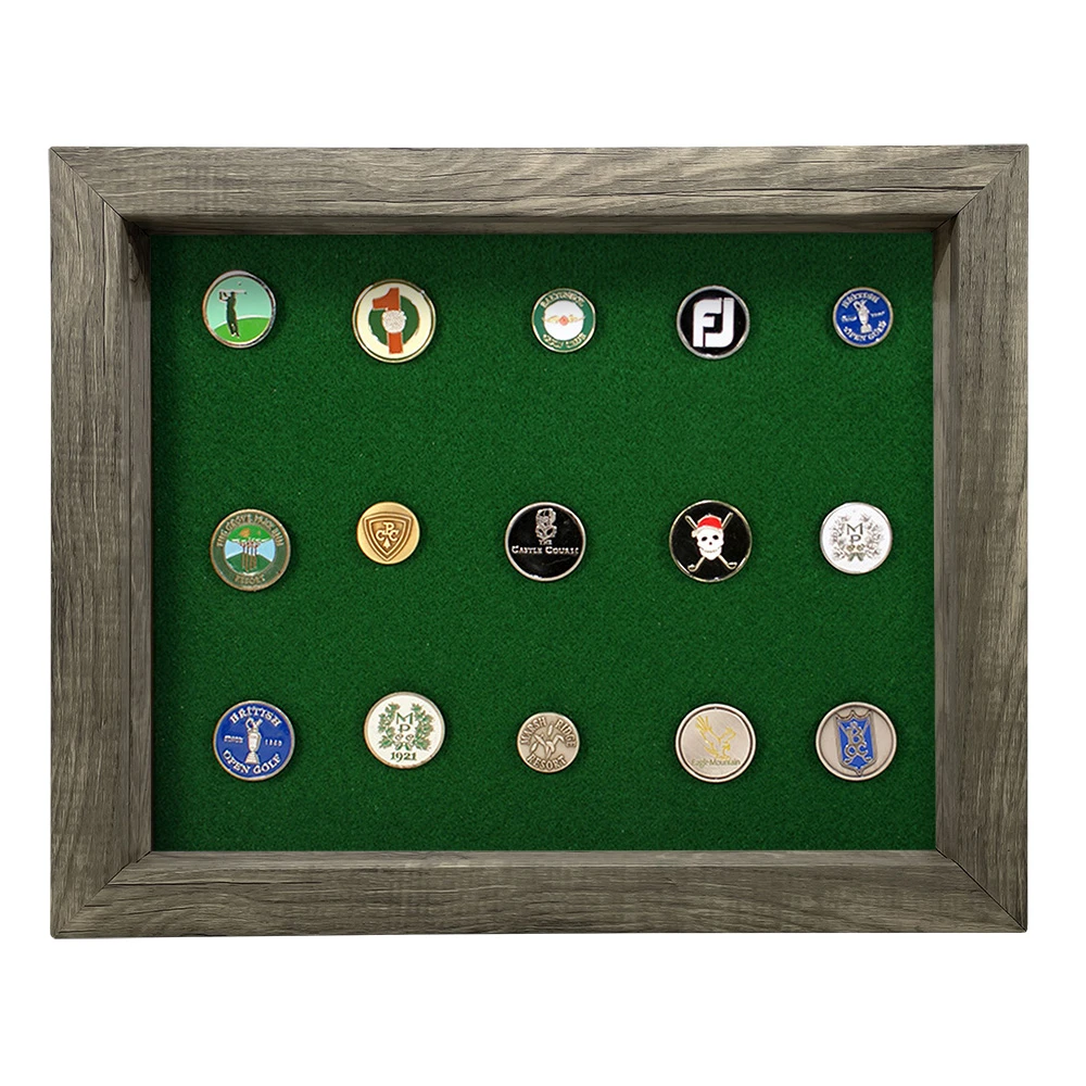 Shadow Box Ball Marker Display - Gray